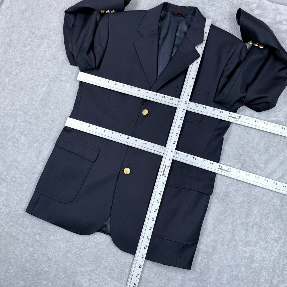 Brooks Brothers Loro Piana Blazer Jacket Boys 18 Navy 3 Button Suit Coat Uniform - Picture 7 of 9